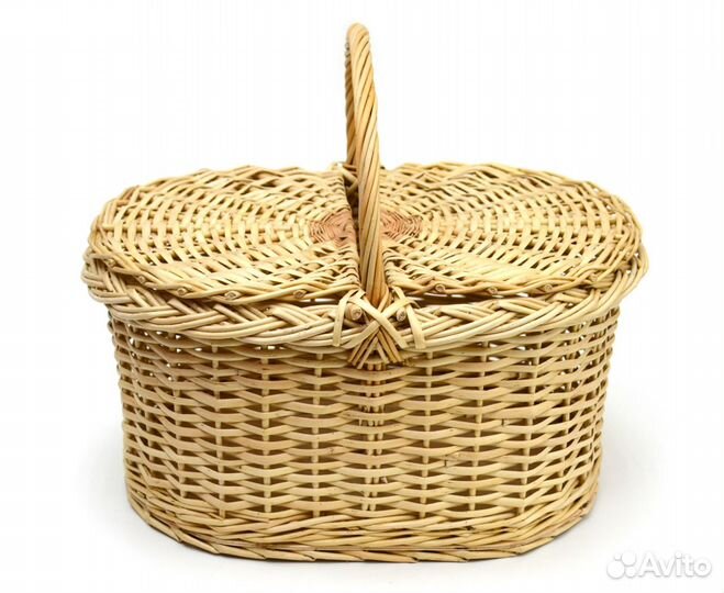 Корзина плетеная с крышкой для пикника большая 17