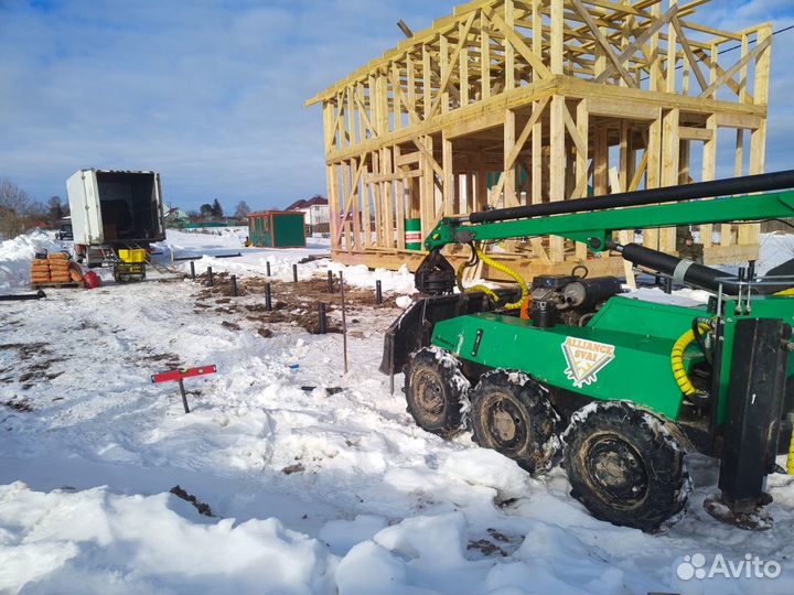 Винтовые сваи с монтажом