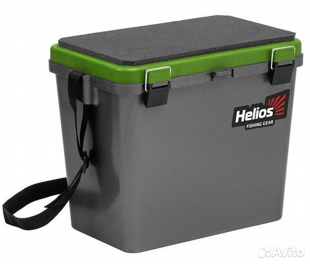 Ящик рыболовный зимний серый/салатовый Helios