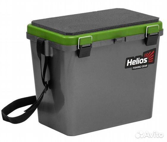 Ящик рыболовный зимний серый/салатовый Helios