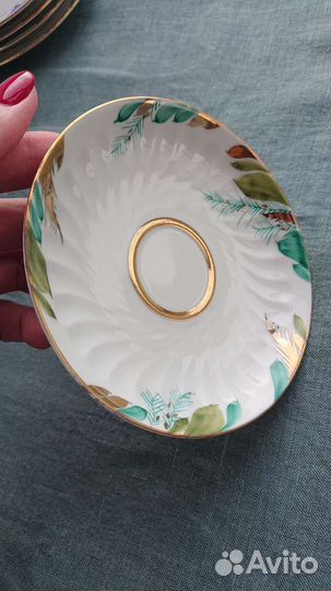 Кофейная пара, тарелки, Синий колокольчик лфз СССР