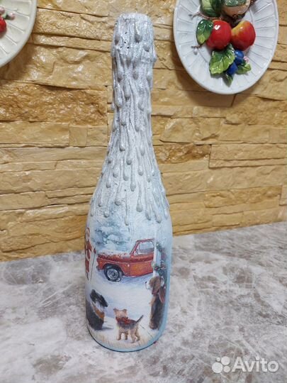 Новогодний декор бутылок, подарки