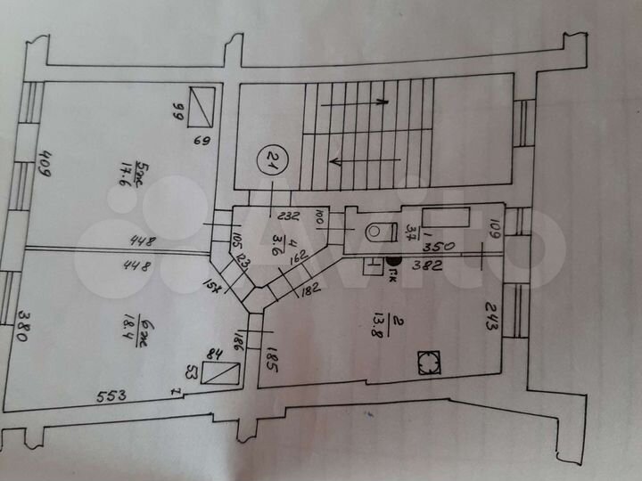 2-к. квартира, 57,1 м², 4/4 эт.