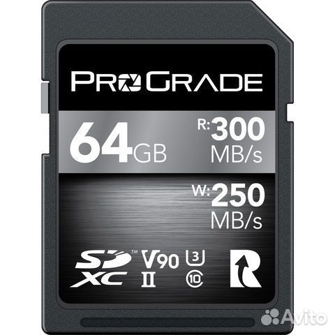 Карта ProGrade 64GB sdxc UHS-II 300MBs U3 V10