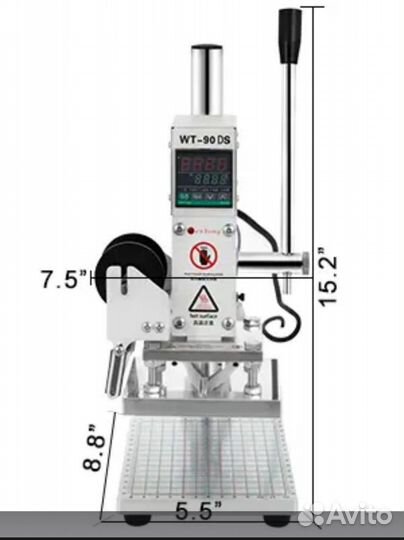 Термопресс WT-90DS для тиснения кожи фольгой 10*13