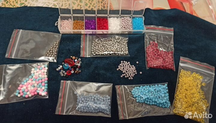 Бусины для рукоделия горный хрусталь, набор