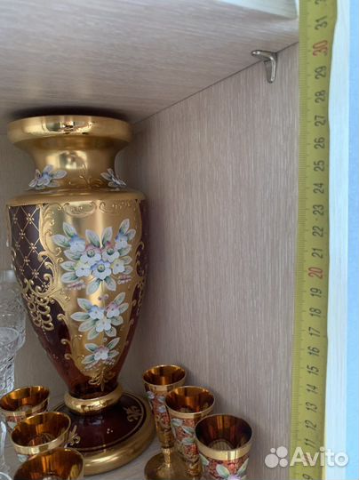 Комплект лепка со смальтой рубин Богемия