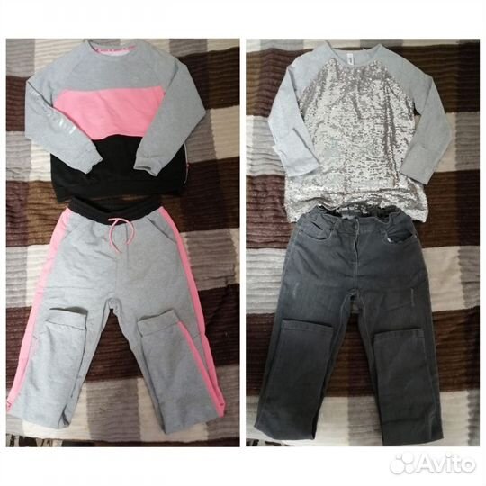 Большой пакет одежды,р 146/152+джинсовка на меху)