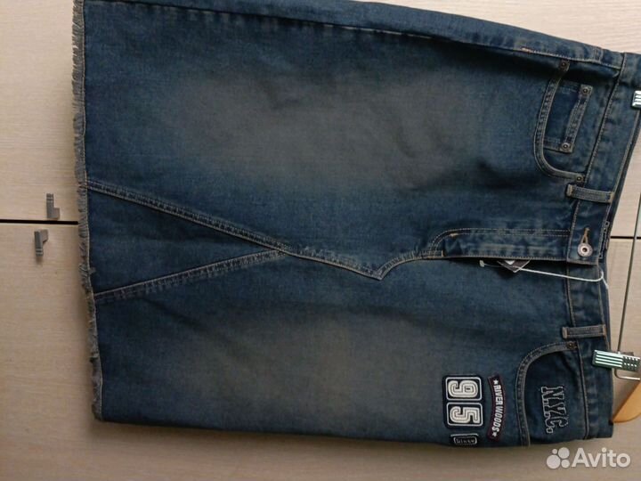 Джинсовая юбка миди