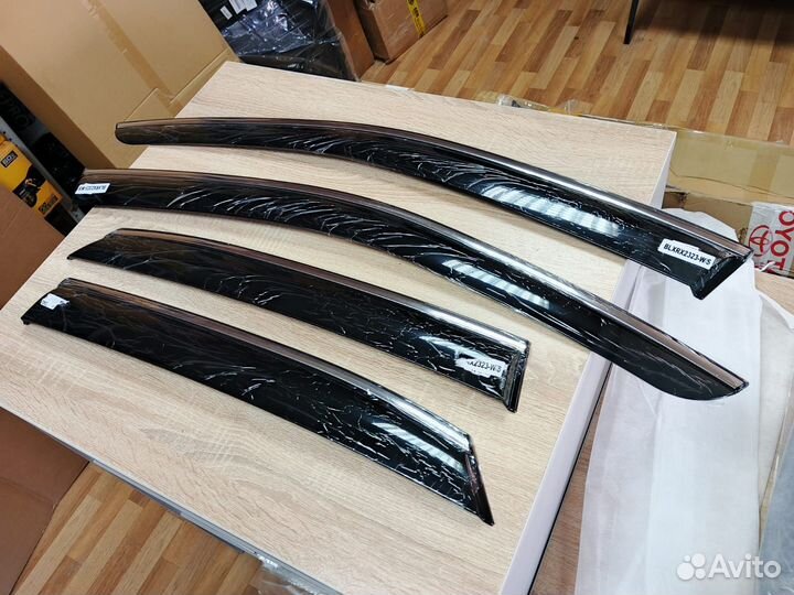 Ветровики Lexus RX 2023, нерж полоса