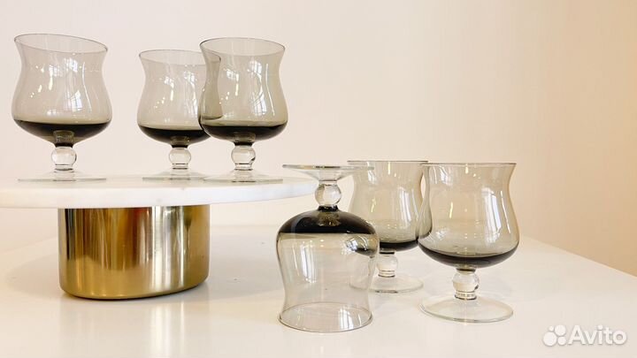 Фужеры Катенька цветное стекло СССР винтаж