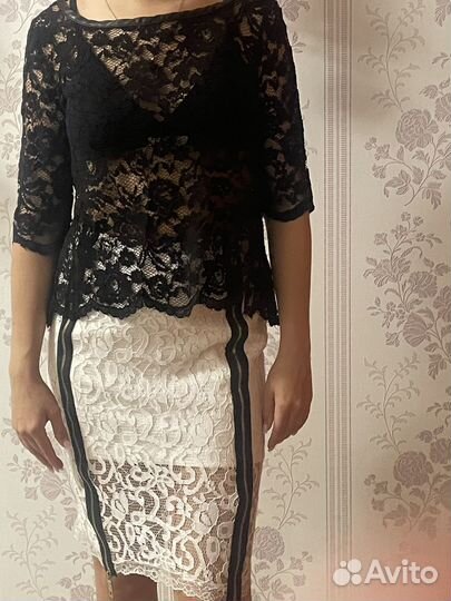 Юбка гипюровая, размер 42