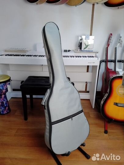 Утепленный чехол для классической гитары 4/4 серый