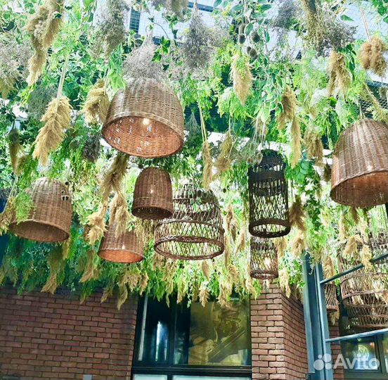 Плетеный светильник абажур