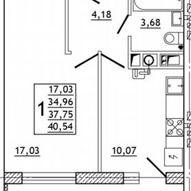 1-к. квартира, 41 м², 4/10 эт.