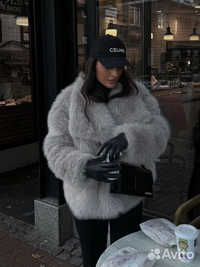 Шуба серая S M L новая lime lichi