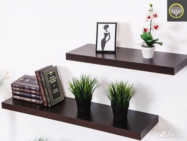 Полка парящая из массива дуба