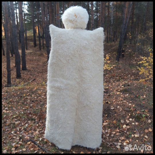 Кавказская Бурка (белая) из овечьей шерсти (войлоч