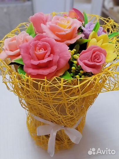 Букет из мыльных роз