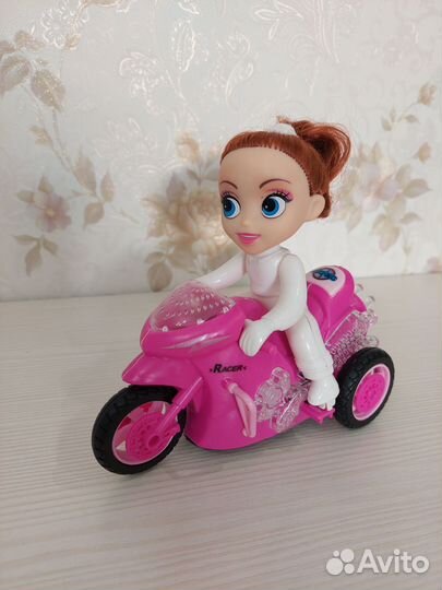 Игрушка Мотоцикл с куклой (на батарейках)