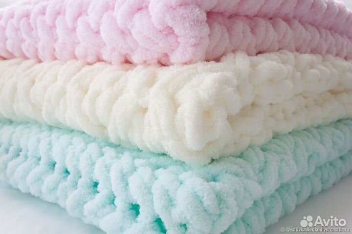 Пушистые пледы ручной работы
