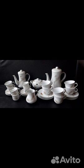 Фарфоровый чайно-кофейный сервис гдр
