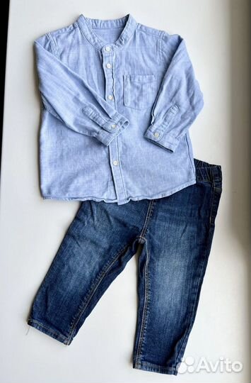 Рубашка и джинсы hm 80-86 размер