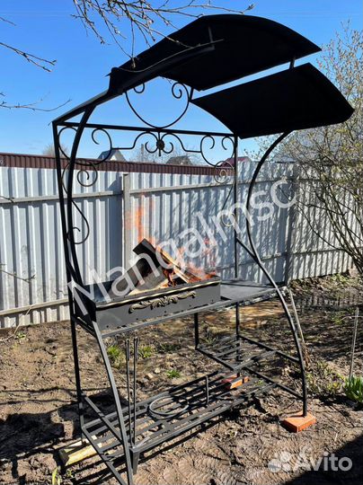 Мангал с печью под казан