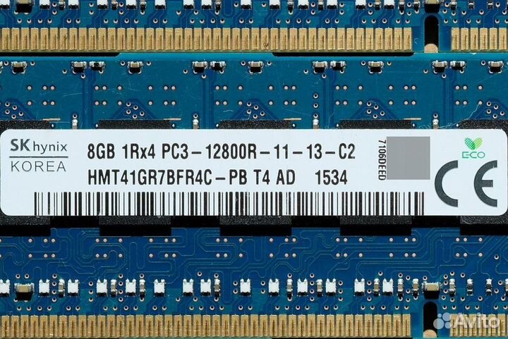 8GB DDR3 ECC REG 1Rx4 PC3-12800R