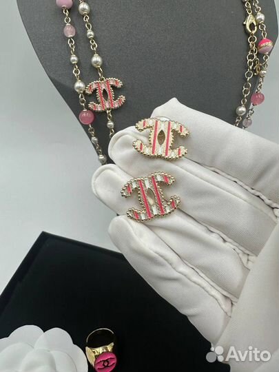 Серьги,кольцо,бусы,брошь Chanel