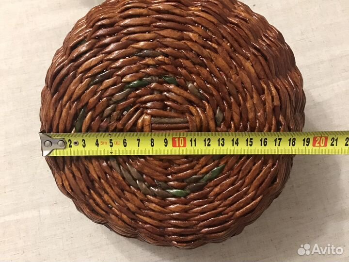 Корзина из бумажной лозы хэндмэйд