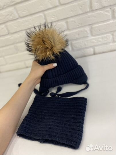 Детская шапка и шарф Зима