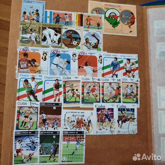 Марки Куба разные и паровозы Парагвай