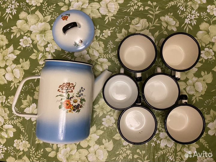 Сервиз чайный, эмалированный