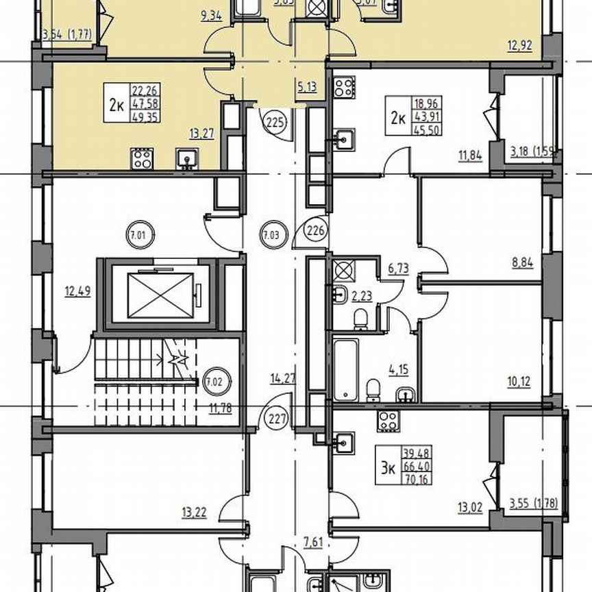 2-к. квартира, 49,4 м², 7/12 эт.