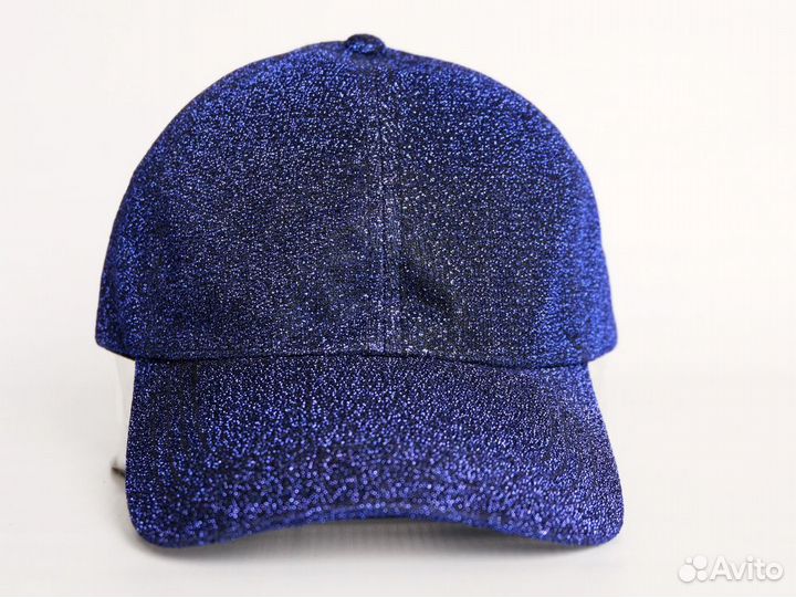 Бейсболка летняя, синий металлик