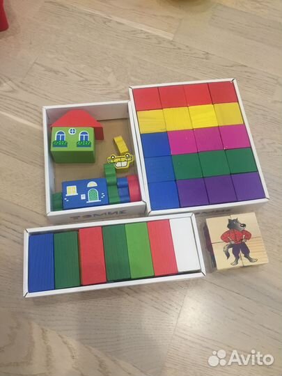 Пазлы, кубики деревянные, квадраты никитина