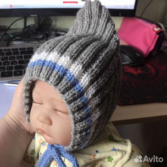 Шапочка эльф 3-6 мес