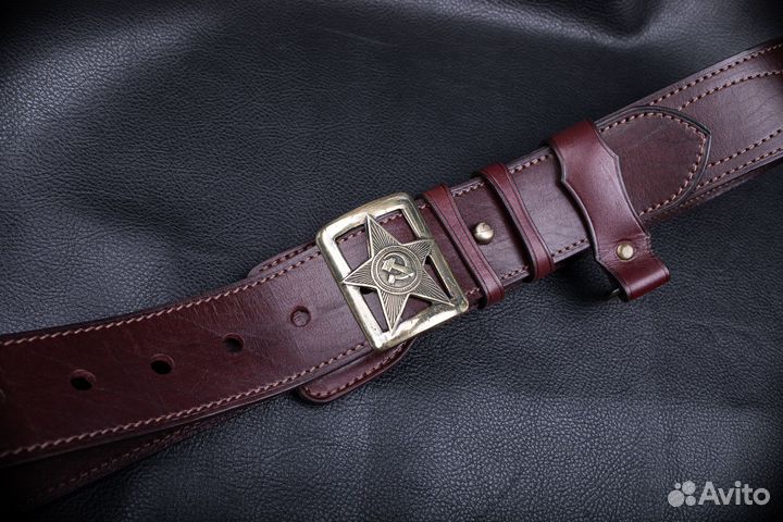 Кожаный офицерский ремень РККА М1935, авторский