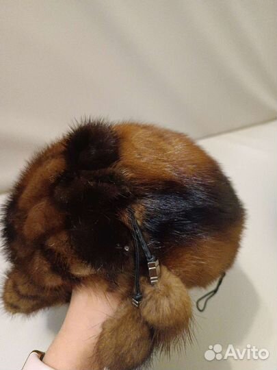 Норковый берет мягкий, шапка норковая