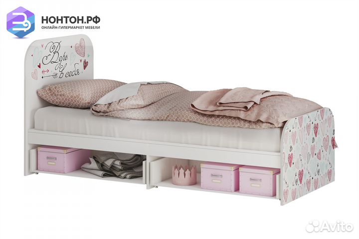 Кровать детская Малибу кр-10 light белая