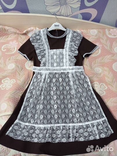 Школьная форма для девочки СССР с фартуком