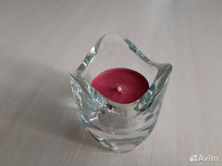 Подсвечник стеклянный для чайной свечи