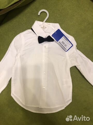 Новая праздн. рубашка с бабочкой д.мал р.92