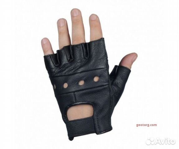 Перчатки беспалые кожаные