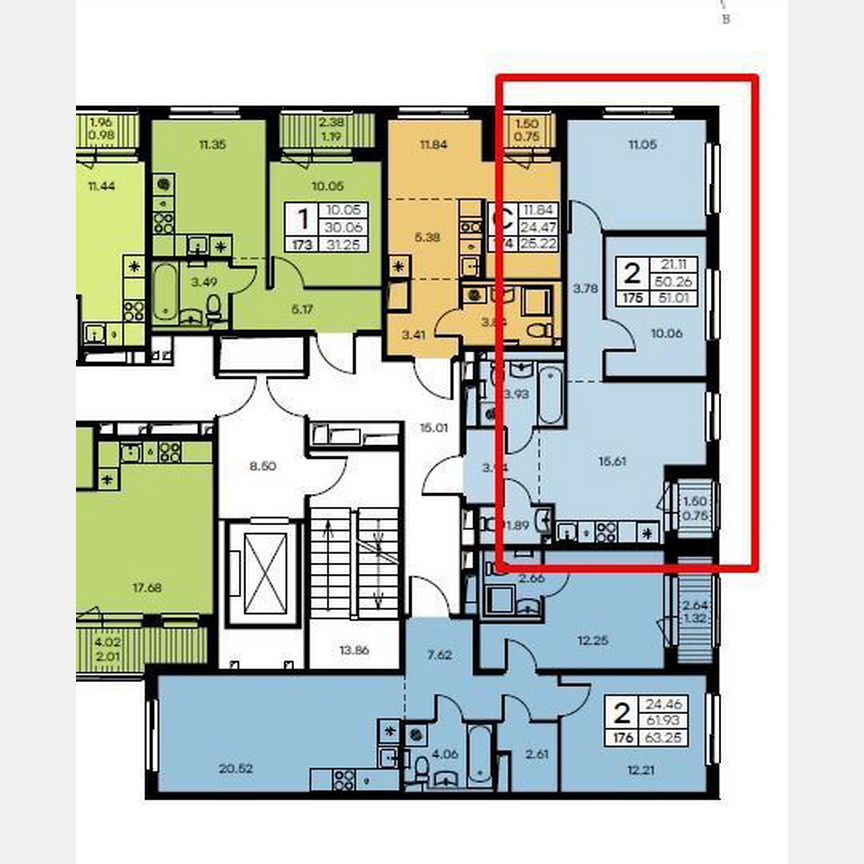2-к. квартира, 51 м², 2/9 эт.