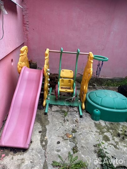 Детская горка, качели, песочница уличная б/у