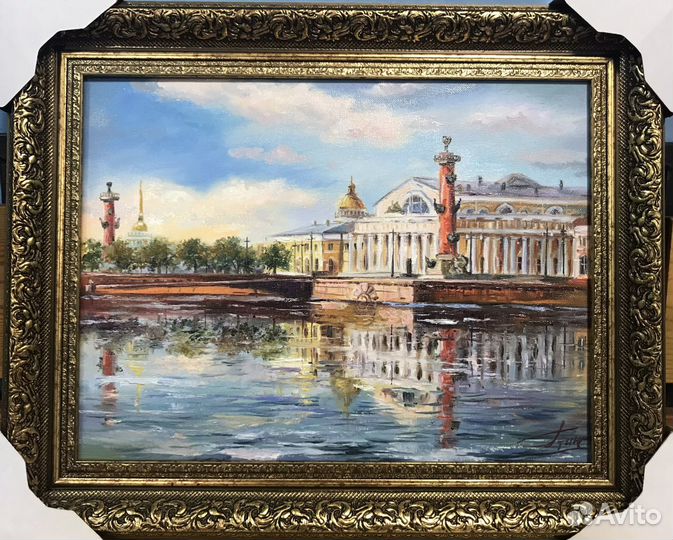 Картина с видом Санкт-Петербурга. х. м. (пейзаж)