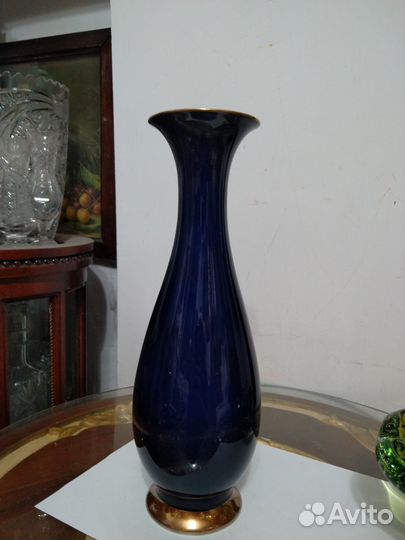 Вазы, кобальт, Германия, цветное стекло, Чехослова