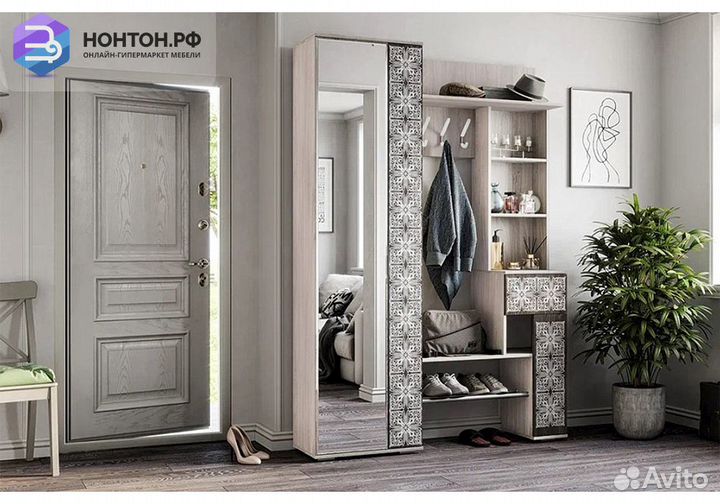 Прихожая Шанель ясень белый / ясень темный